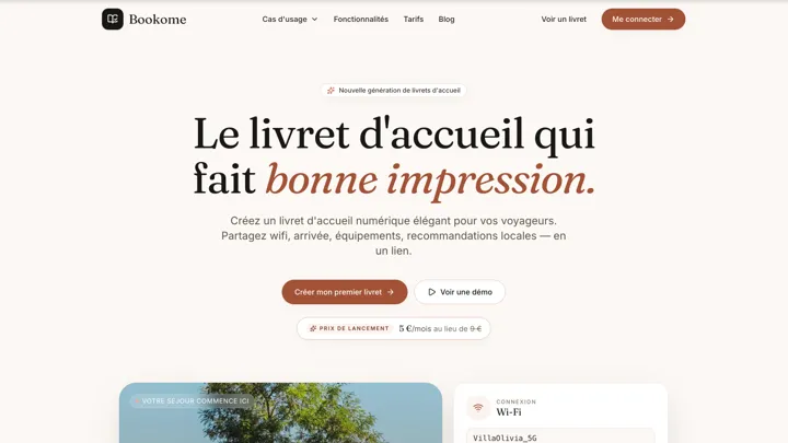 Aperçu du site Bookome